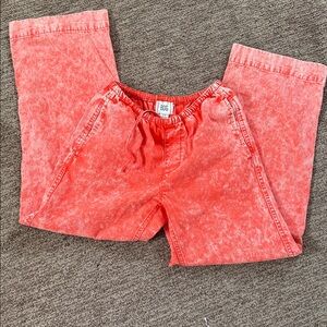 BDG Acid-Wash Red-Orange Jogger Pants